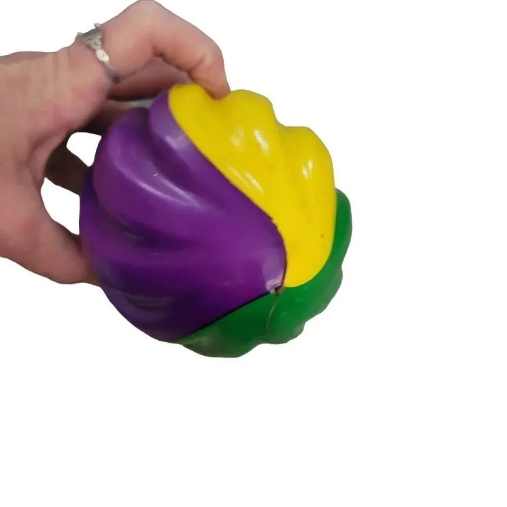 7in Purple/ Green/ yellow Mardi Gras Foam Spiral/ Football
